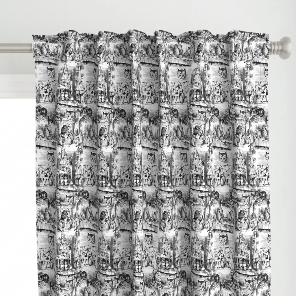 Curiouser And Curiouser Curtain Panel - Black alternate view
