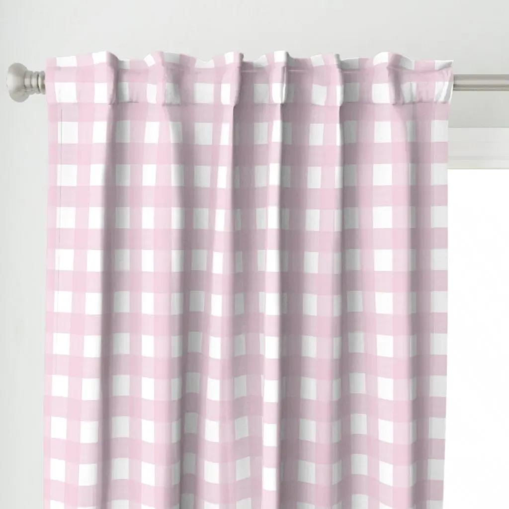 Custom Curtain Panel - Pink on White alternate view