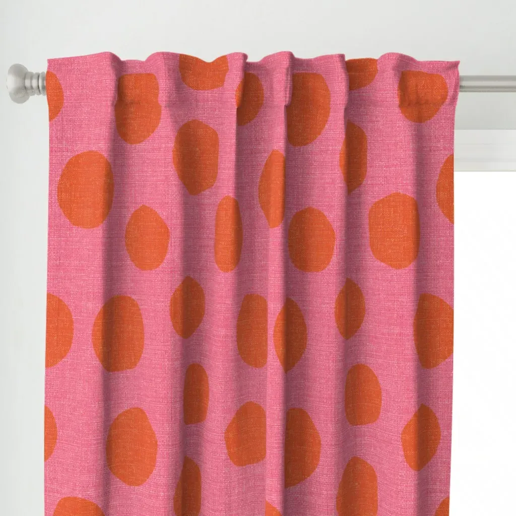 Cut Paper Dots Bright Curtain Panel - Pink alternate view