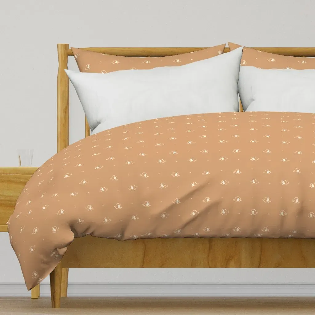 Cute Minimal Tiny Elephants Duvet Cover - Beige product
