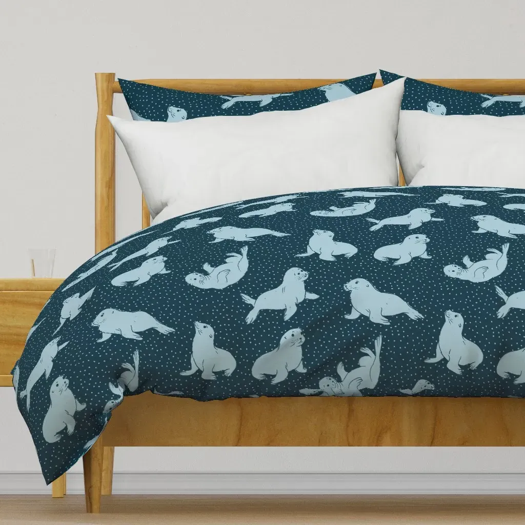 Cute Outlined Seals Hand Duvet Cover product