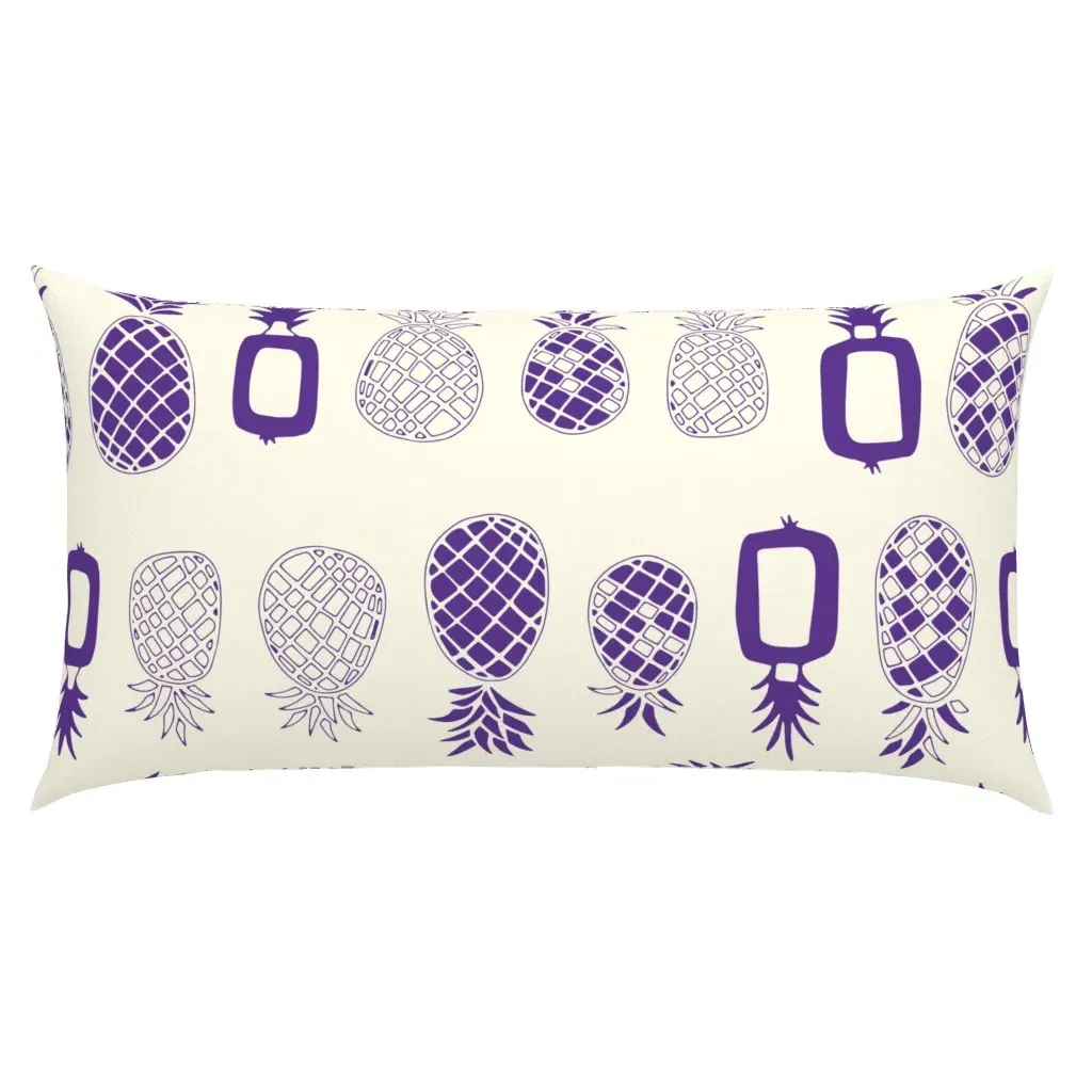 Cute Pineapples King Pillow Sham - Purple, Cream product