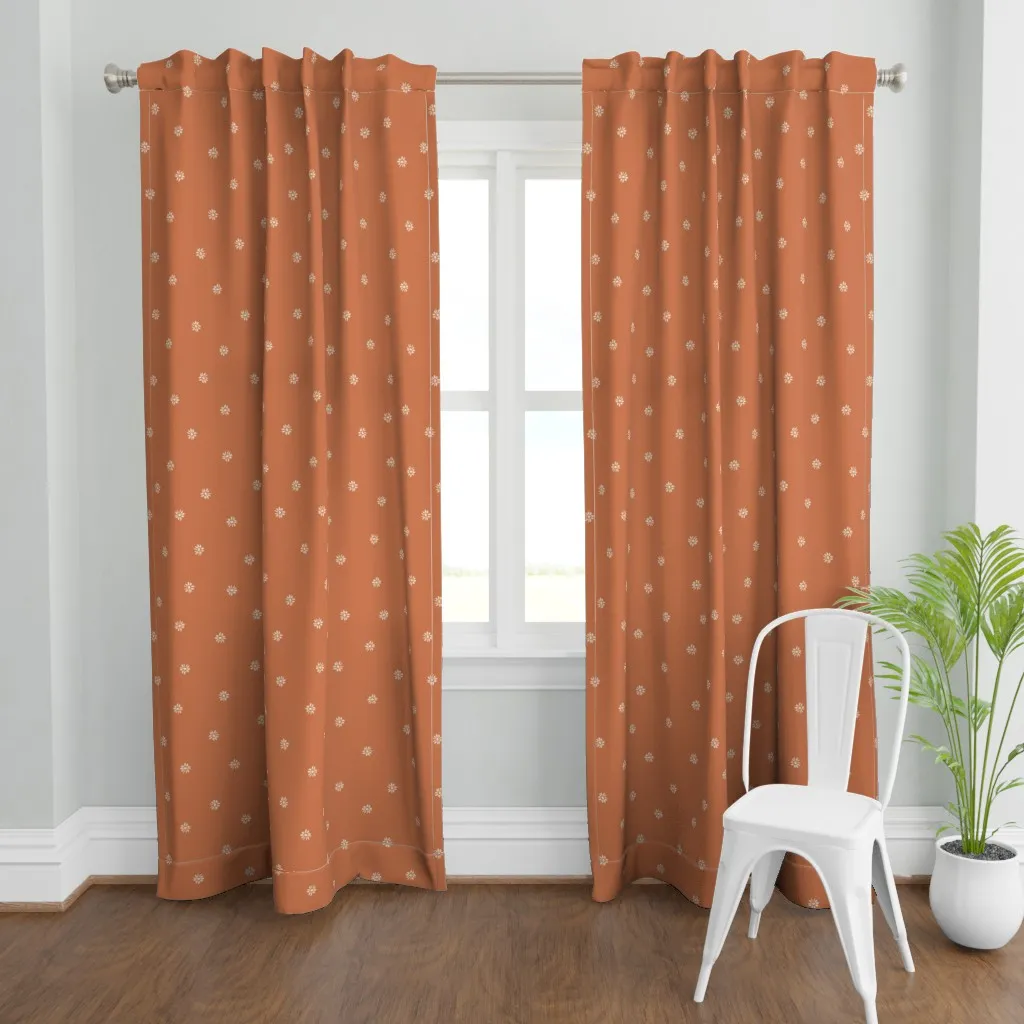 Cute Small Organic Tossed Curtain Panel - Terracotta product