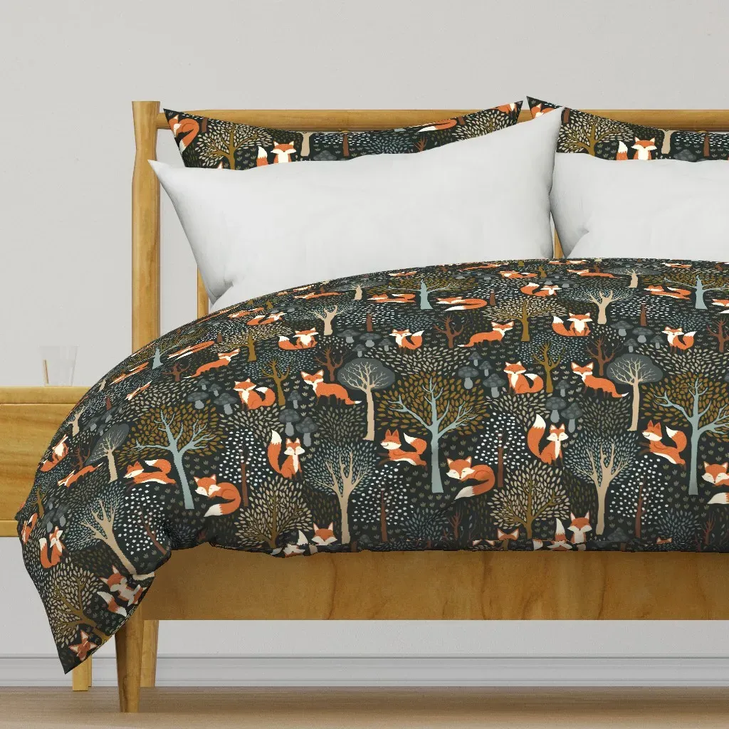 Cute Woodland Fox Duvet Cover - Orange product