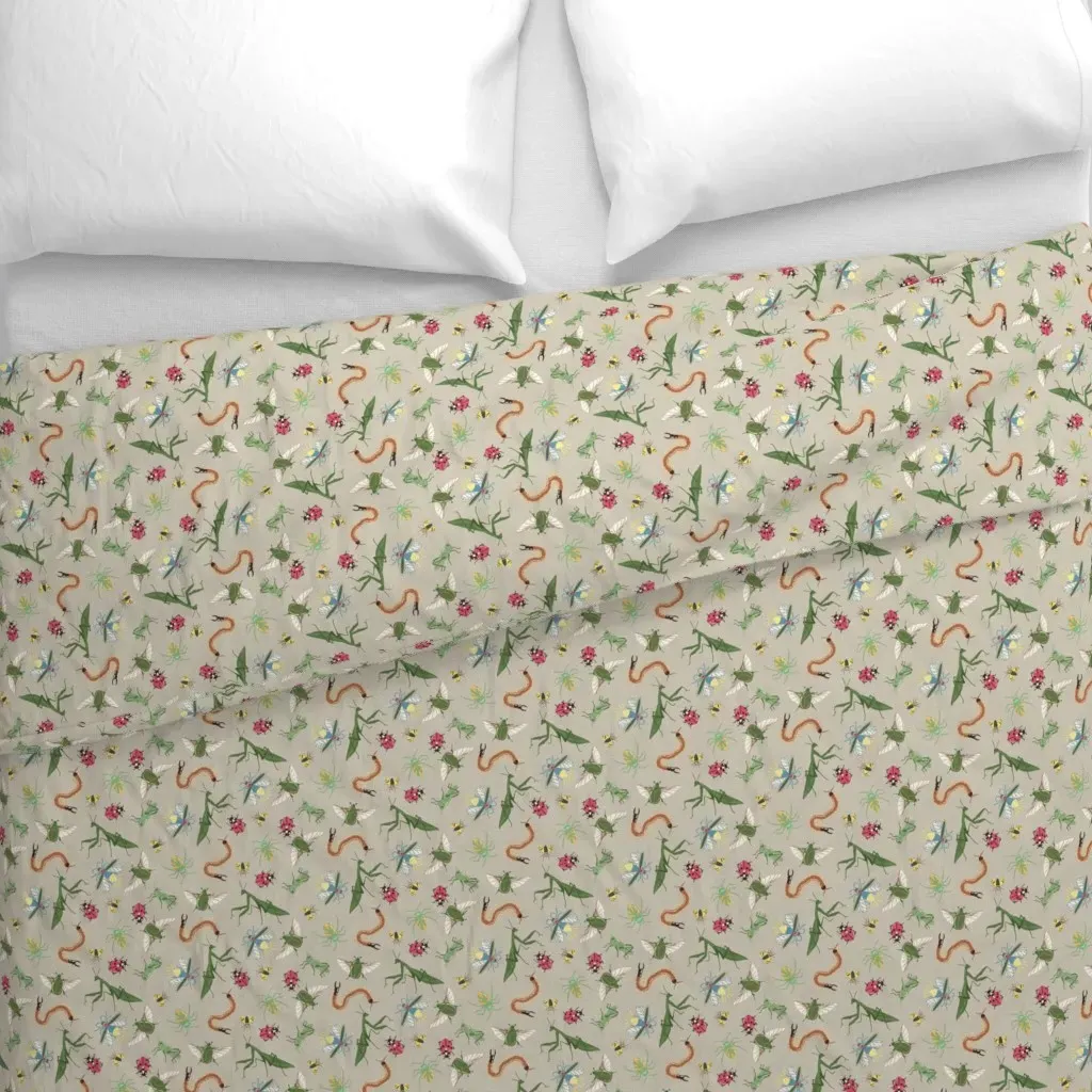 Cutest Creepy Crawlers Camping Duvet Cover - Green alternate view