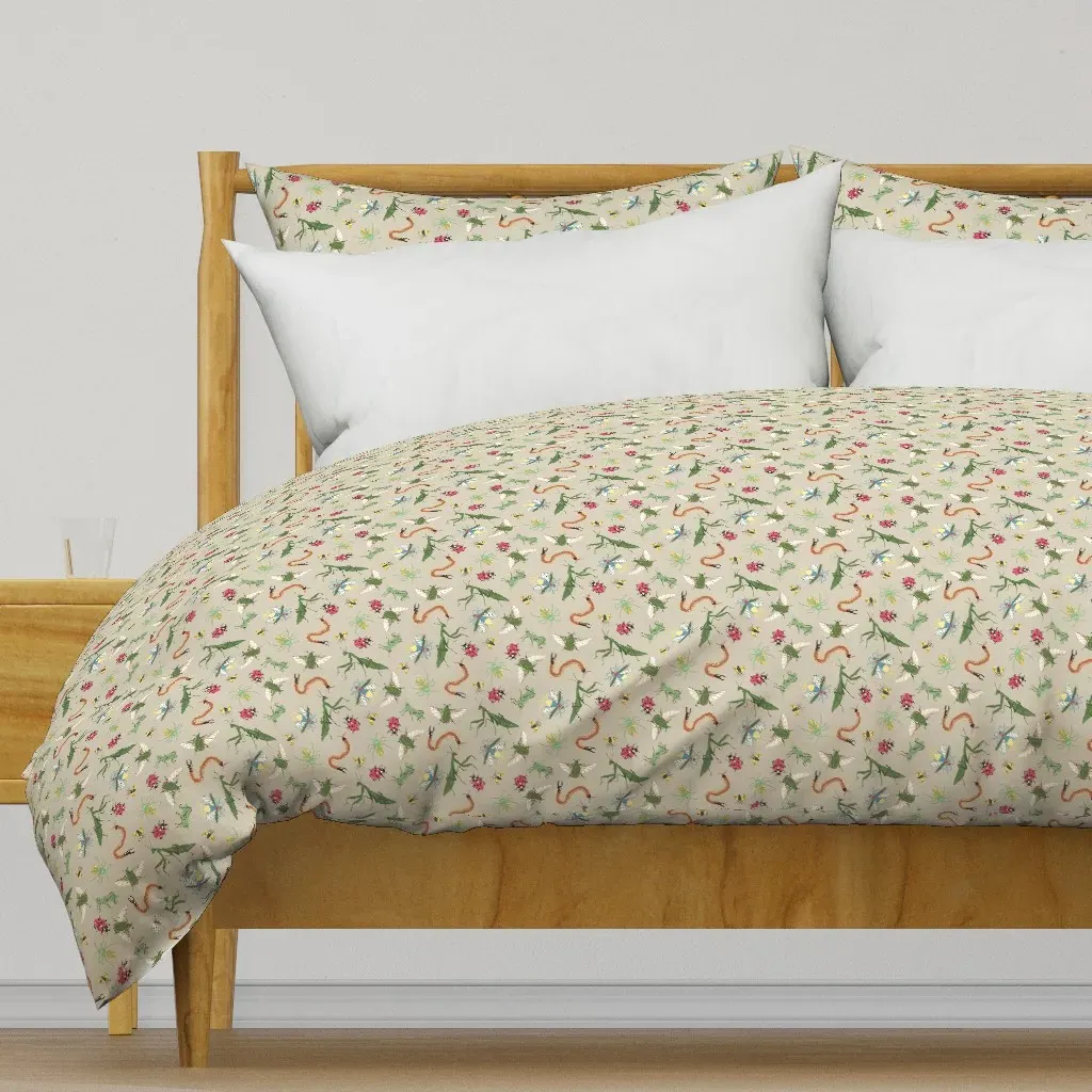 Cutest Creepy Crawlers Camping Duvet Cover - Green product