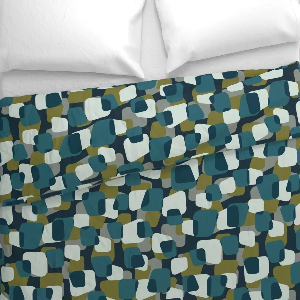 D N-3085 Copy Duvet Cover - Teal alternate view