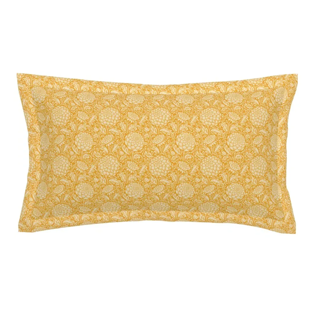 Dahlia Garden Arts and Craft King Pillow Sham - Gold product