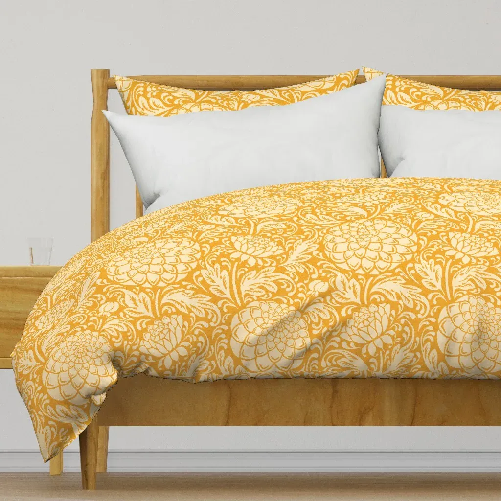 Dahlia Garden Arts Duvet Cover - Golden Yellow product