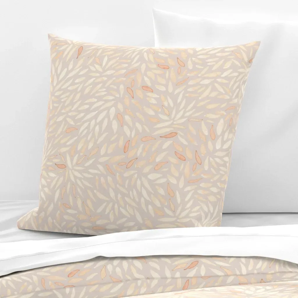 Dahlia Petals Euro Pillow Sham - Light Beige product