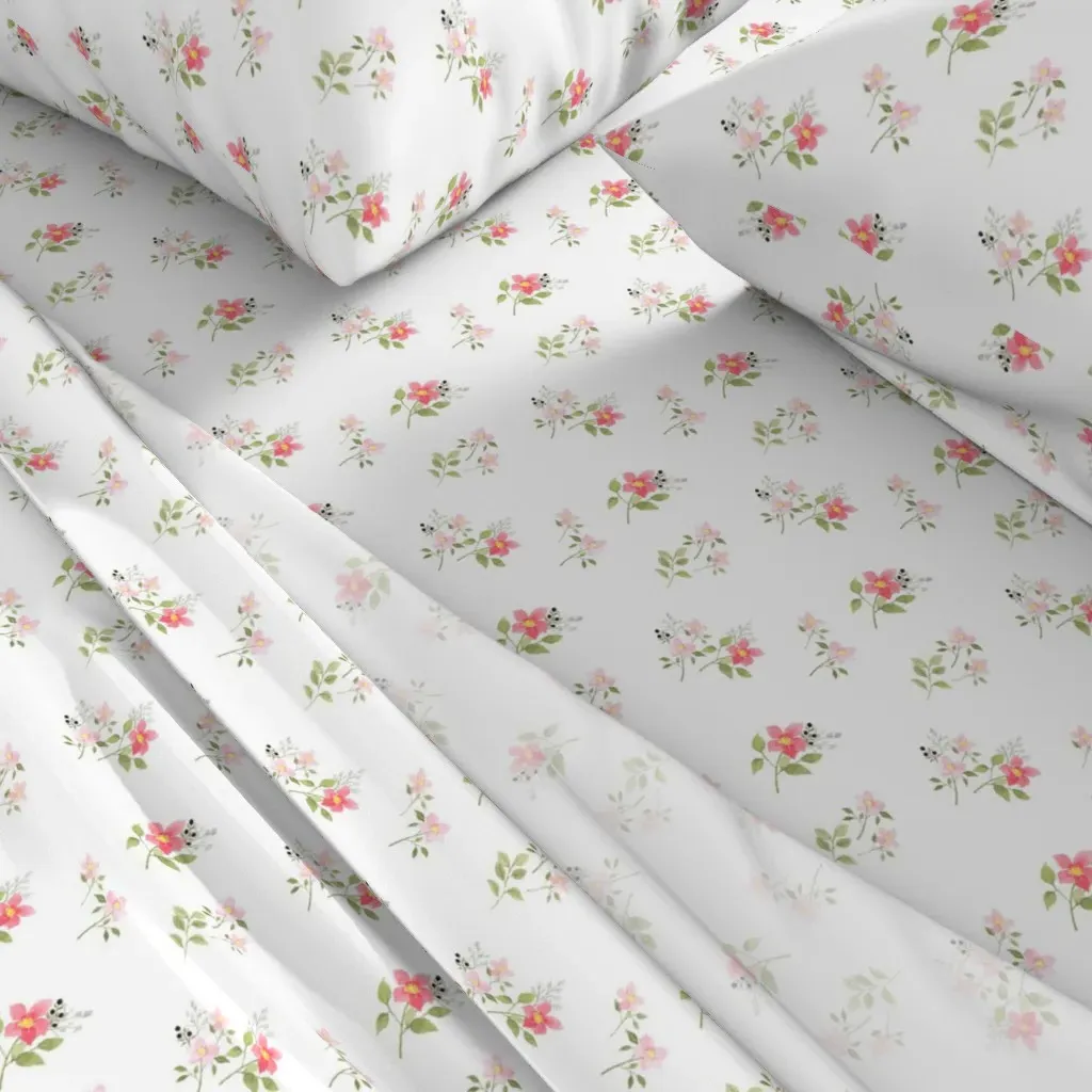 Dainty Pink Spring Floral Queen Sheet Set - Pink alternate view