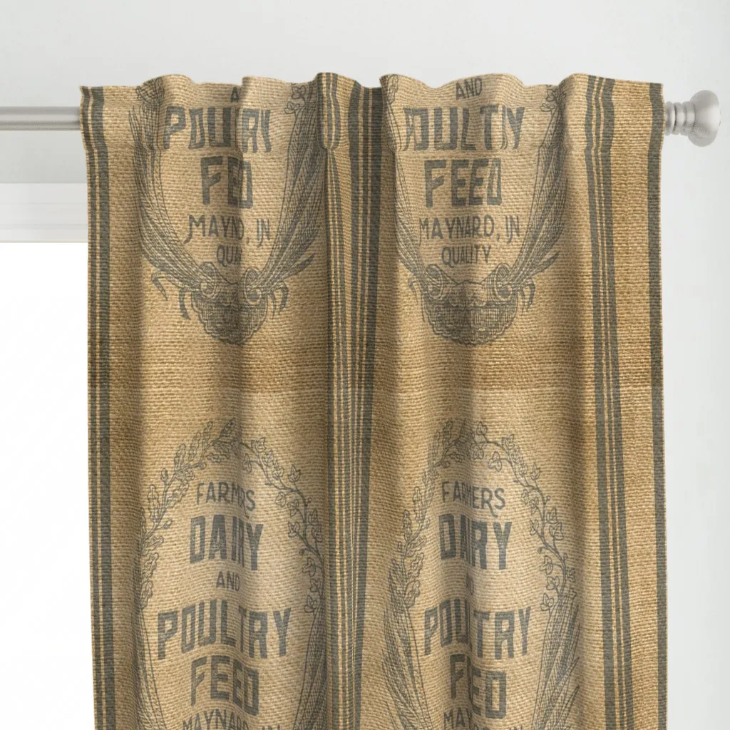 Dairy Feed Sack Farmhouse Curtain Panel - Beige alternate view