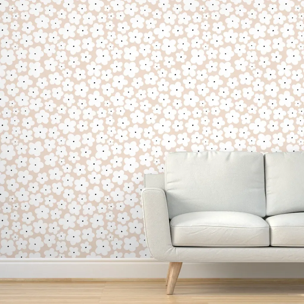 Daisy Age by Sarah Price Peel and Stick Wallpaper - White, Blush product