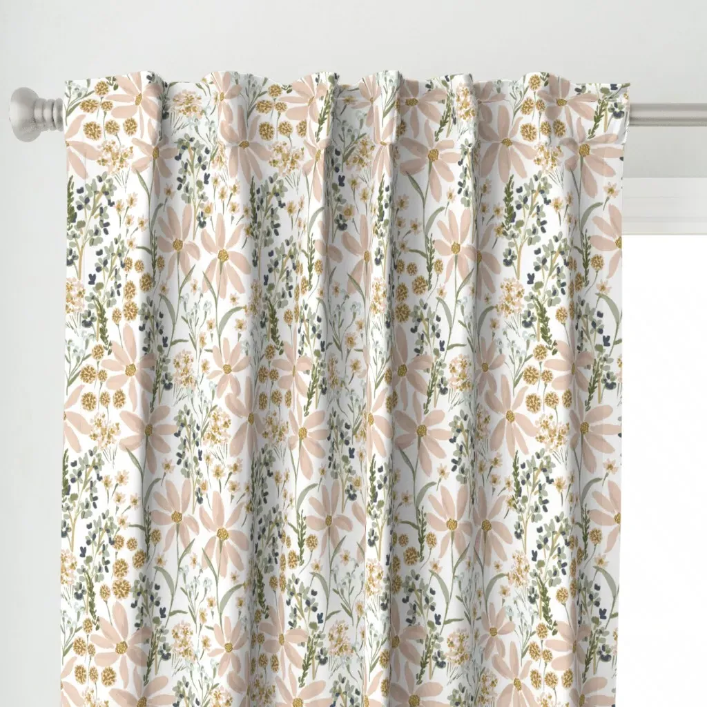 Daisy Dreams Jumbo Curtain Panel - Blush Pink alternate view