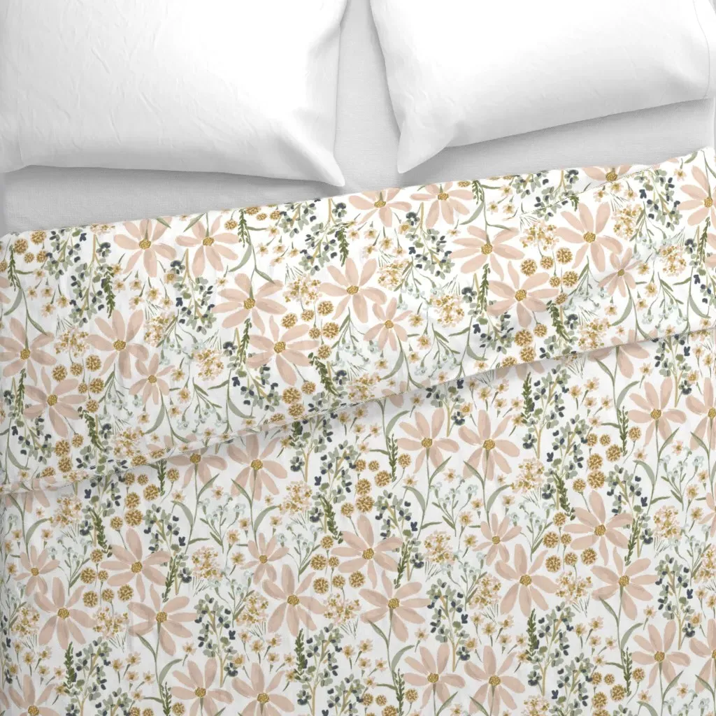 Daisy Dreams Jumbo Duvet Cover - Blush Pink alternate view