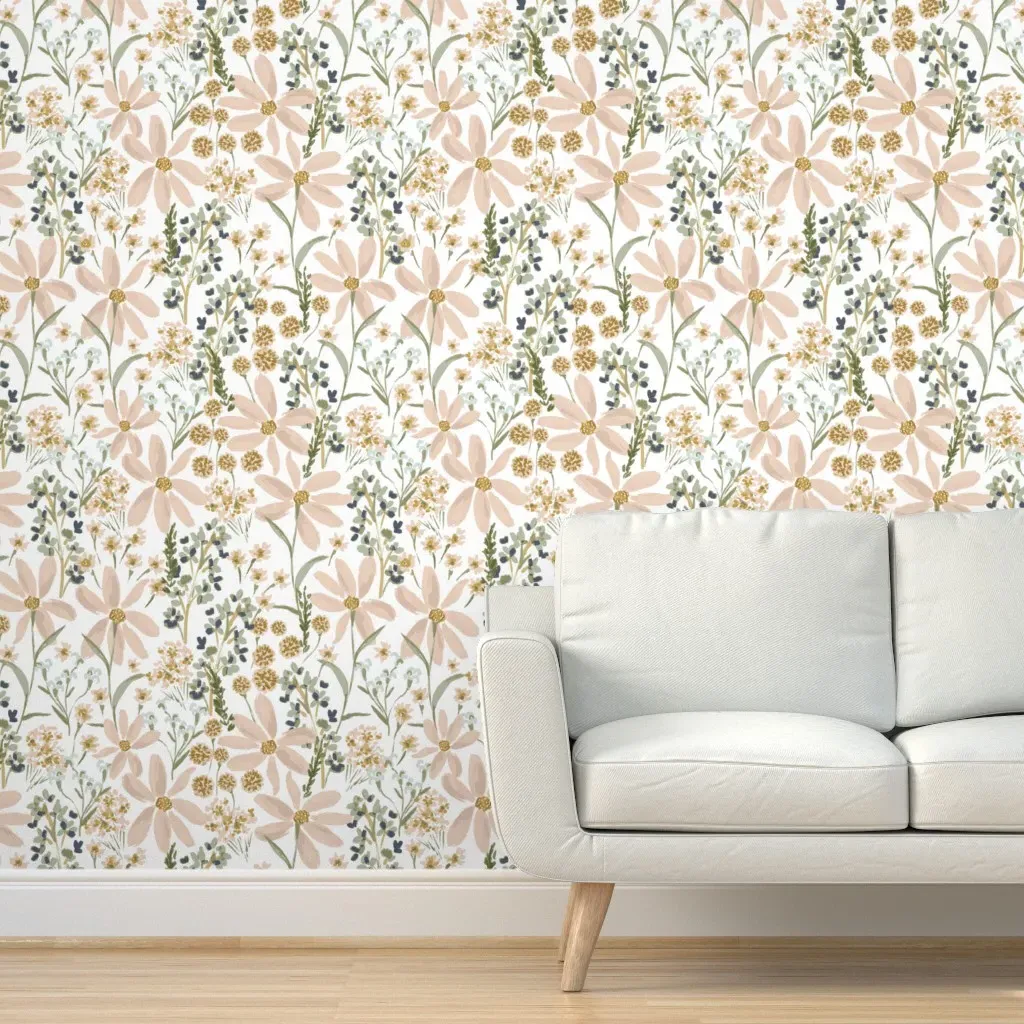Daisy Dreams Jumbo Peel and Stick Wallpaper - Blush Pink product