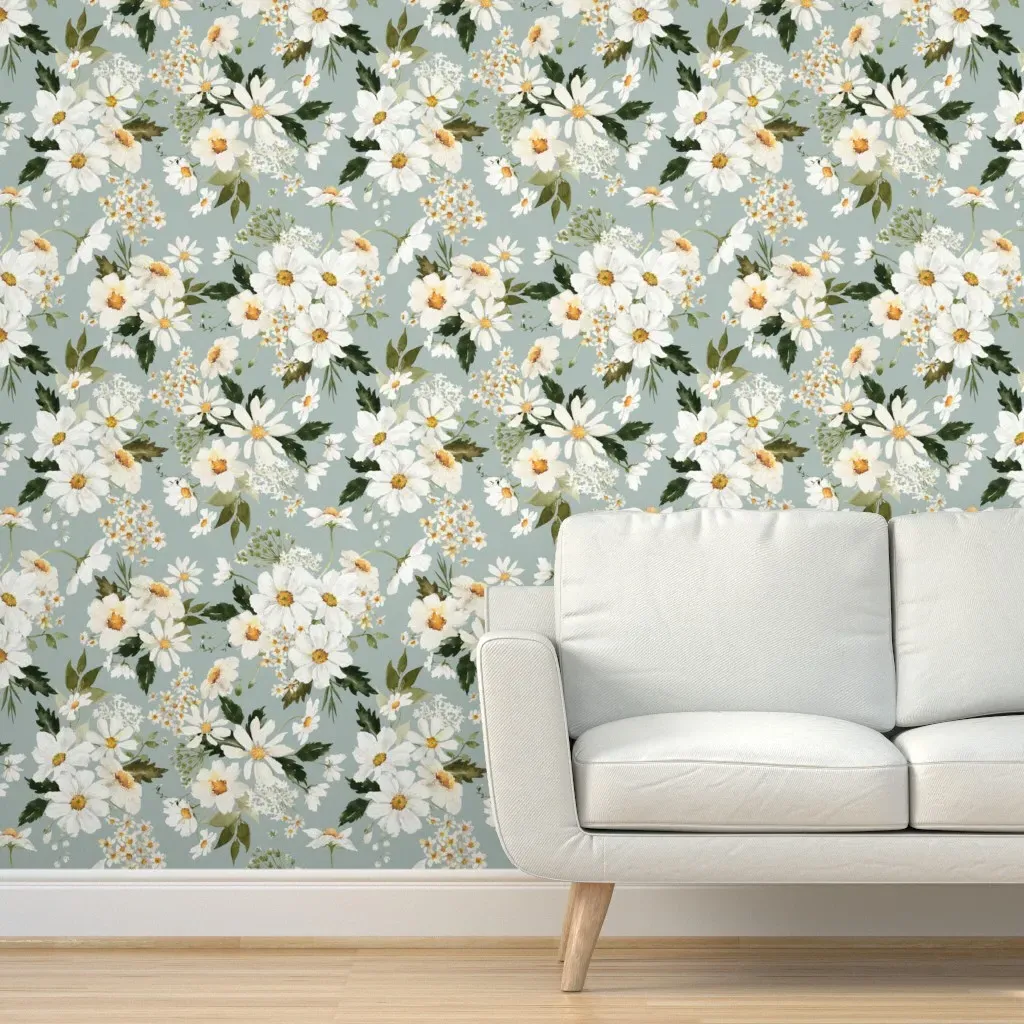 Daisy Floral Peel and Stick Wallpaper - White product