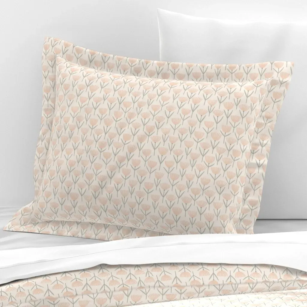 Daisy Flower 30x24" Standard Flanged Cushion - Peach, Cotton Sateen product