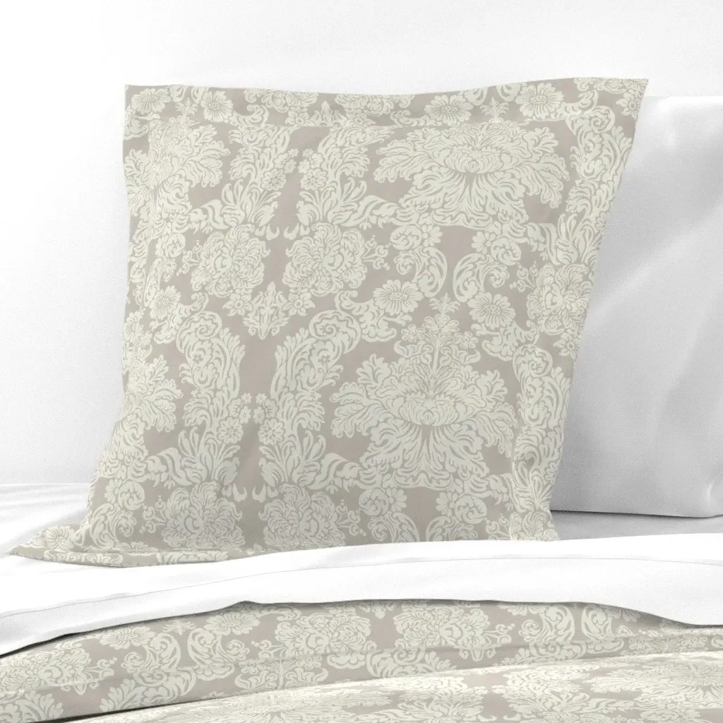 Damask Baroque Cannoli Euro Pillow Sham - Off-White product