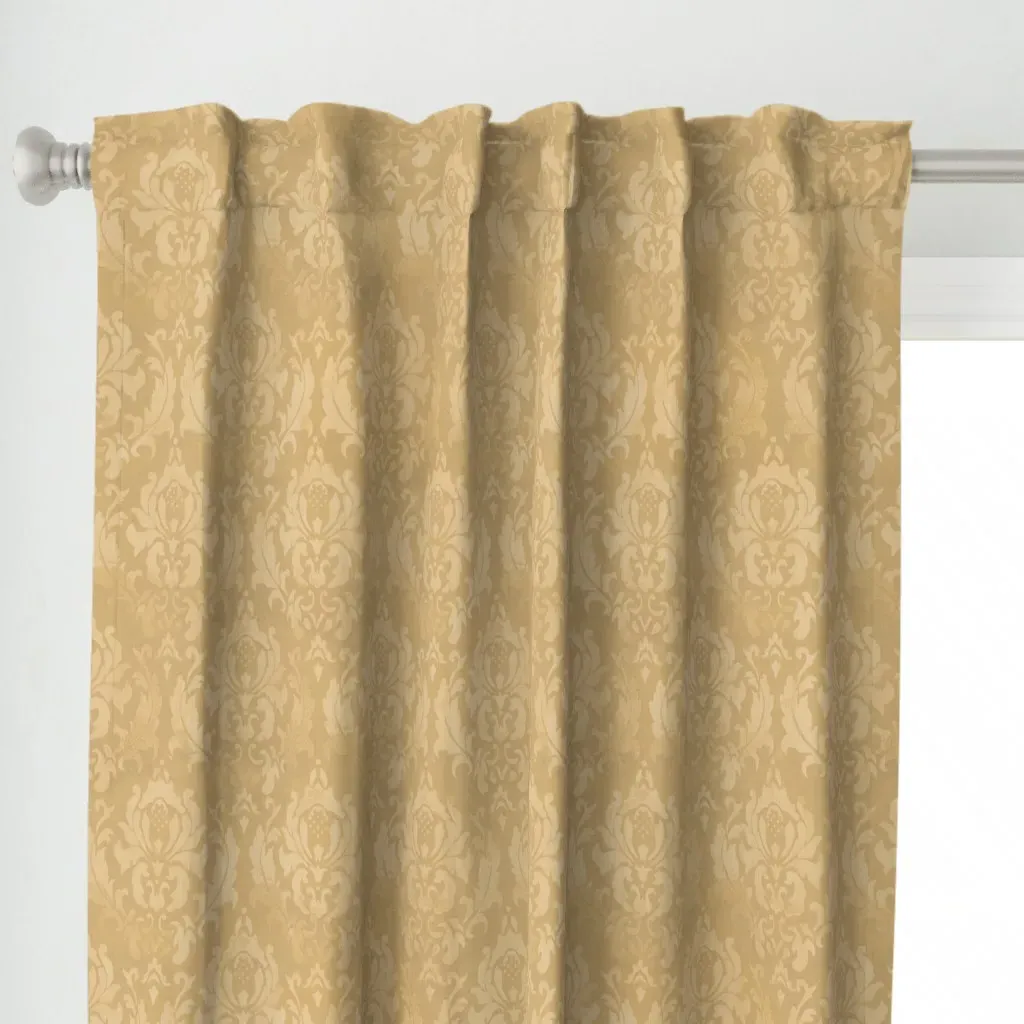 Damask D'Or Chaud Curtain Panel - Beige alternate view