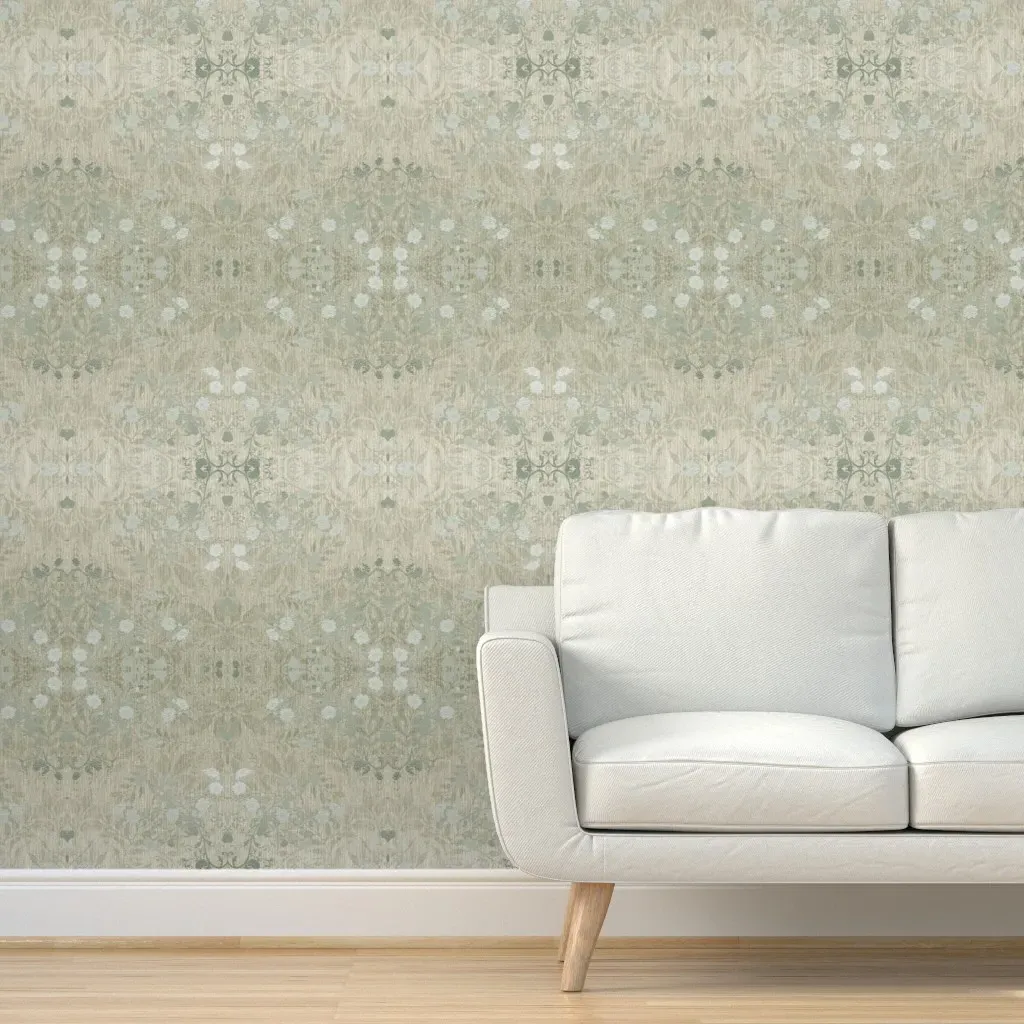 Damask Faux Foil Peel and Stick Wallpaper - Beige product