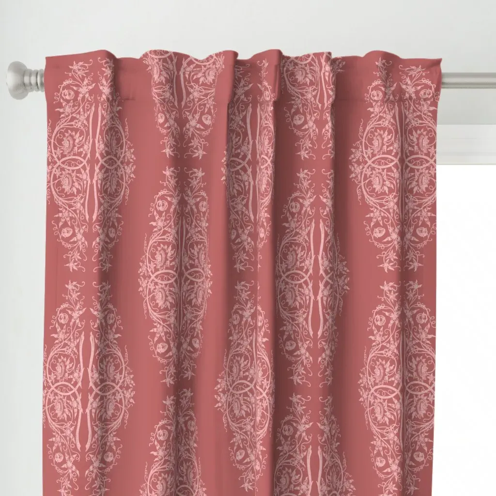Damask Hill 1886 Mauve Curtain Panel - Dusty Rose alternate view