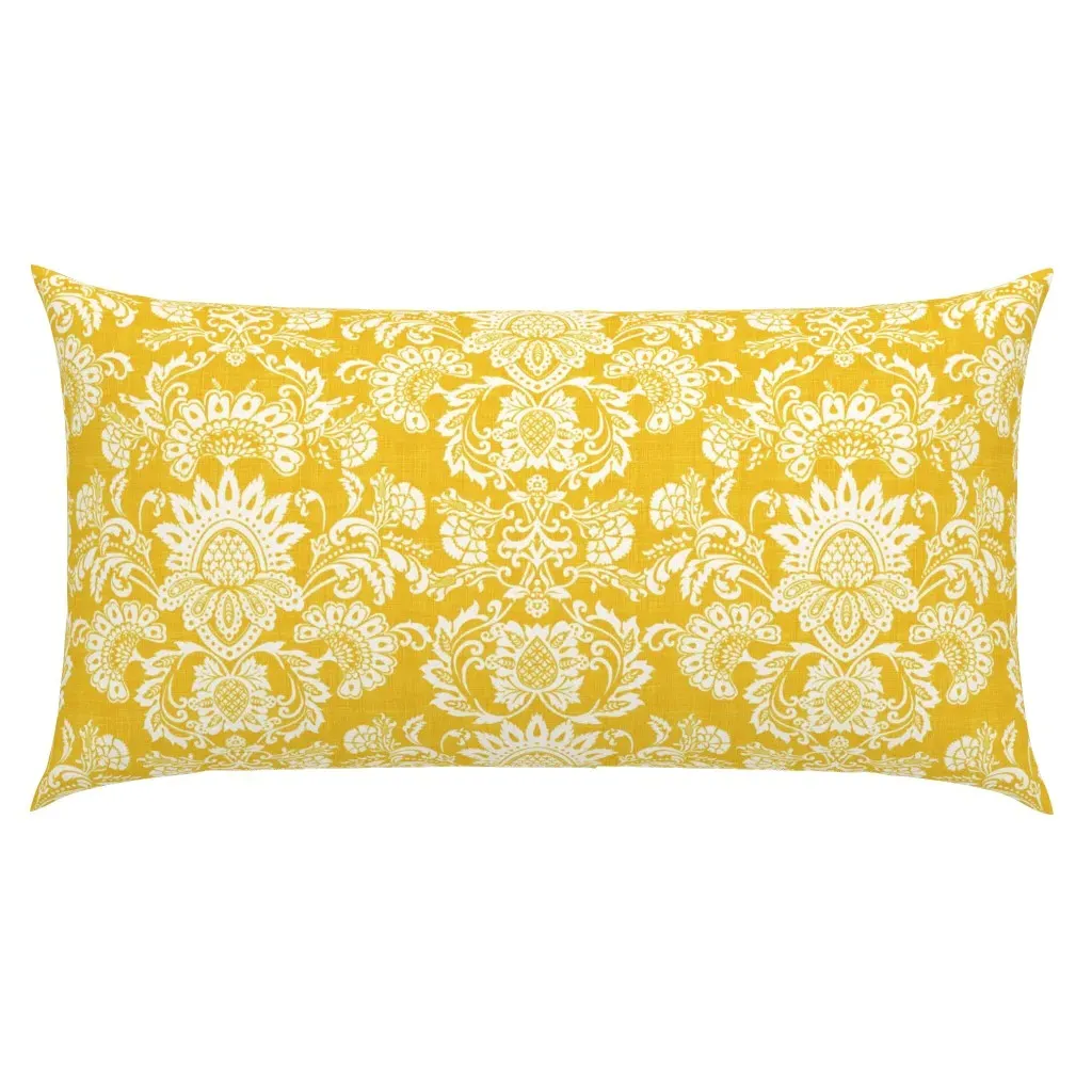 Damask King Size Pillow Sham - Yellow product