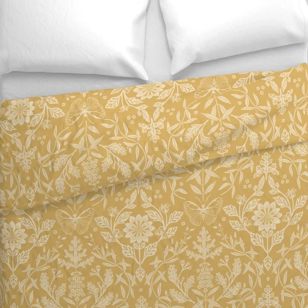 Damask Large Duvet Cover - Golden Yellow alternate view