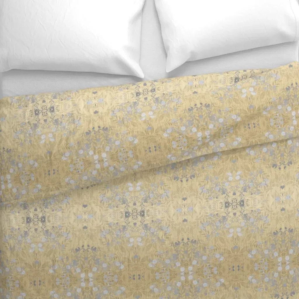 Damask Silver Duvet Cover - Gold alternate view