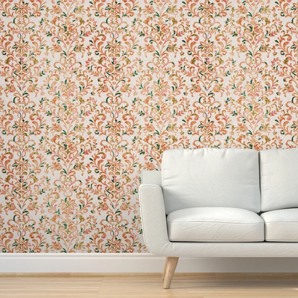 Damasks Are Forever Peel and Stick Wallpaper - Coral Pink product