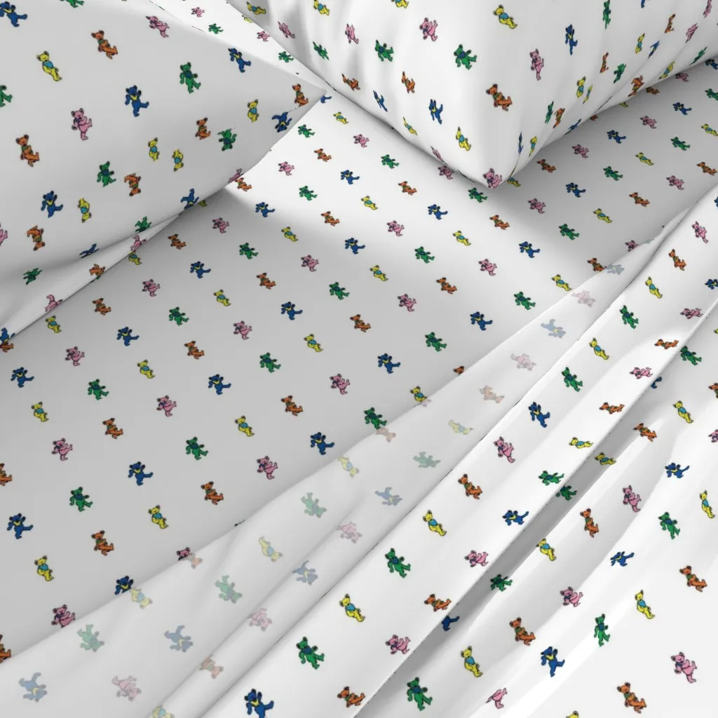 Dancing Bears Cal King Sheet Set - White alternate view