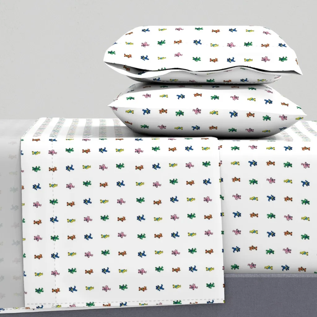 Dancing Bears Cal King Sheet Set - White product