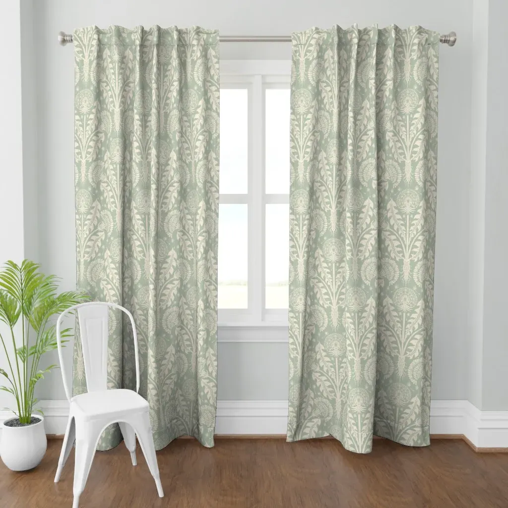 Dandelion Block Print Curtain Panel - Beige product