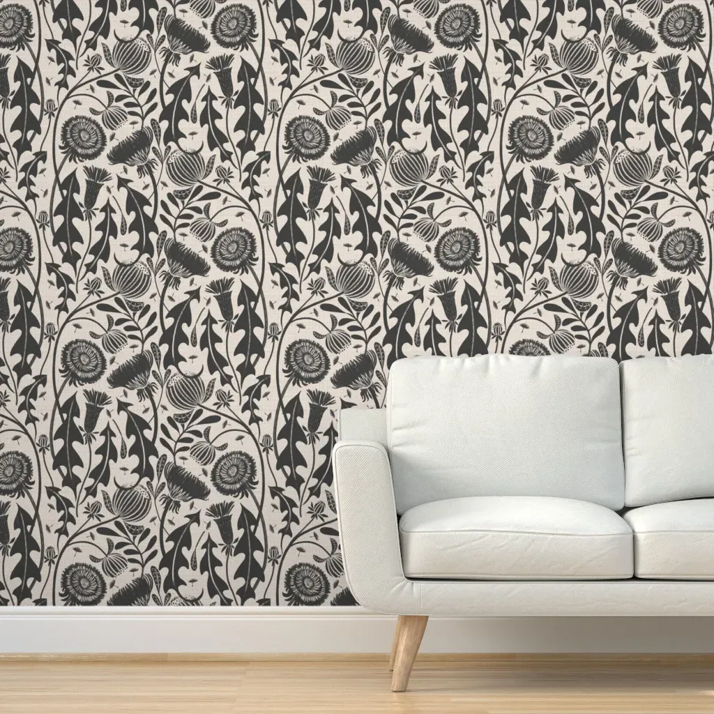 Dandelion Daydream Peel and Stick Wallpaper - Dark Gray product