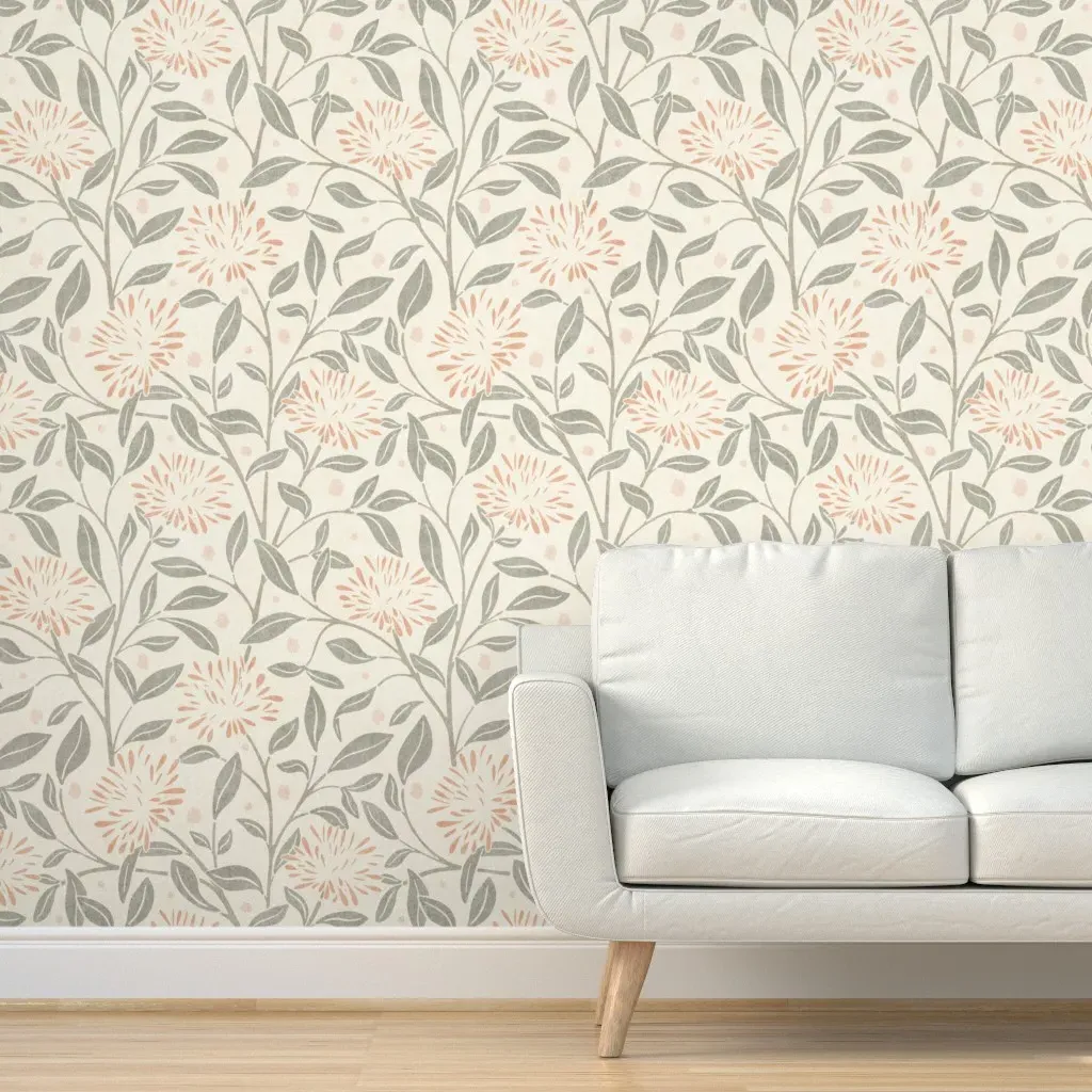 Dandelion Floral Peel and Stick Wallpaper - Peach product