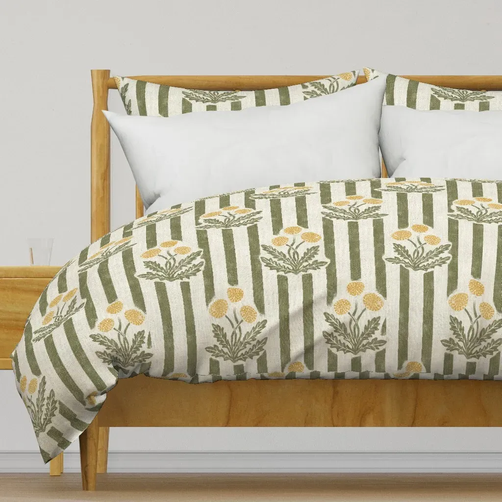 Dandelion Large Duvet Cover - Olive Green product