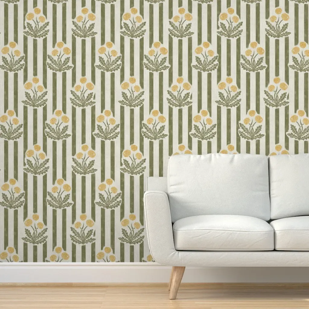 Dandelion Peel and Stick Wallpaper - Olive Green product