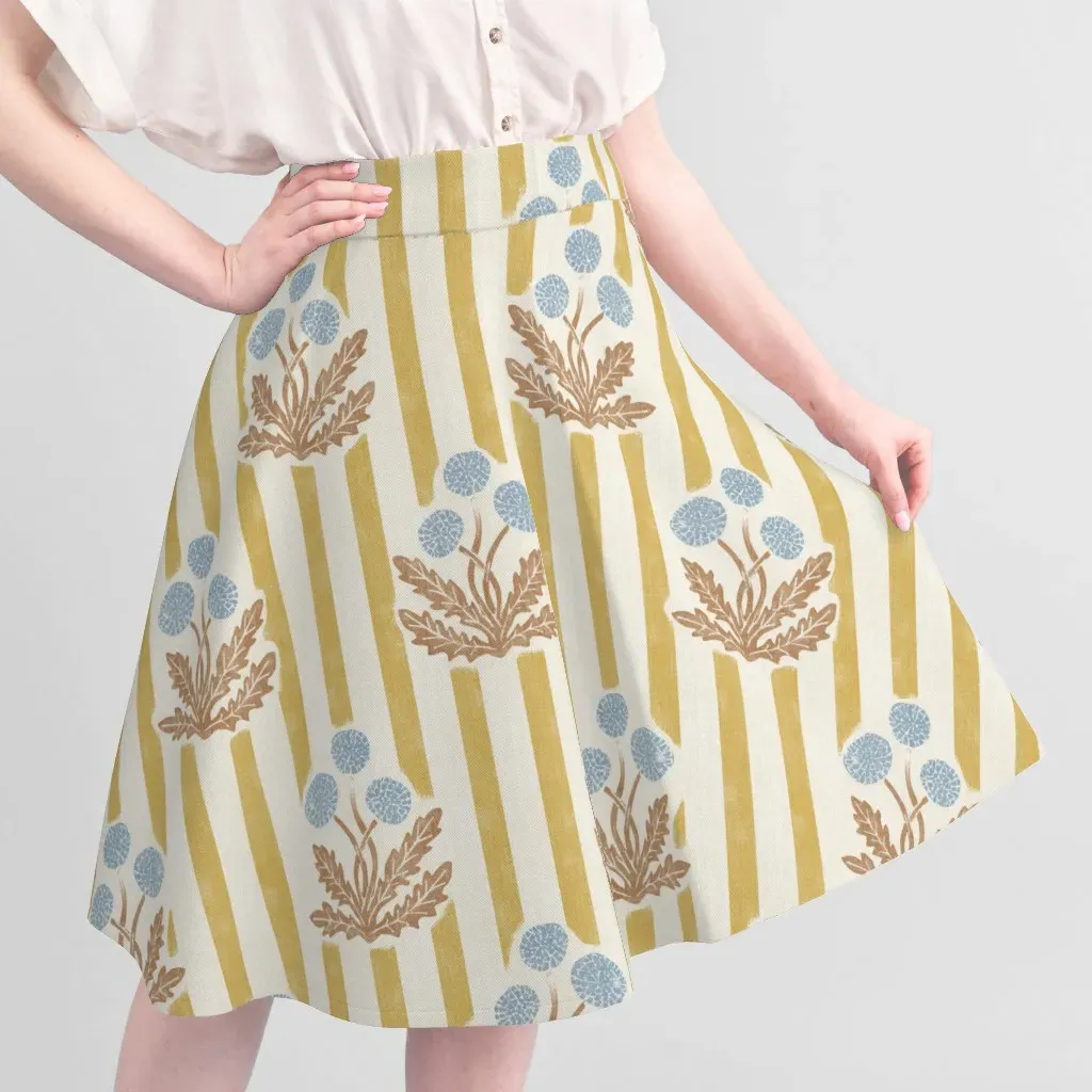 Dandelion Wallpaper Sport Pique Printed Fabric - Mustard Yellow alternate view