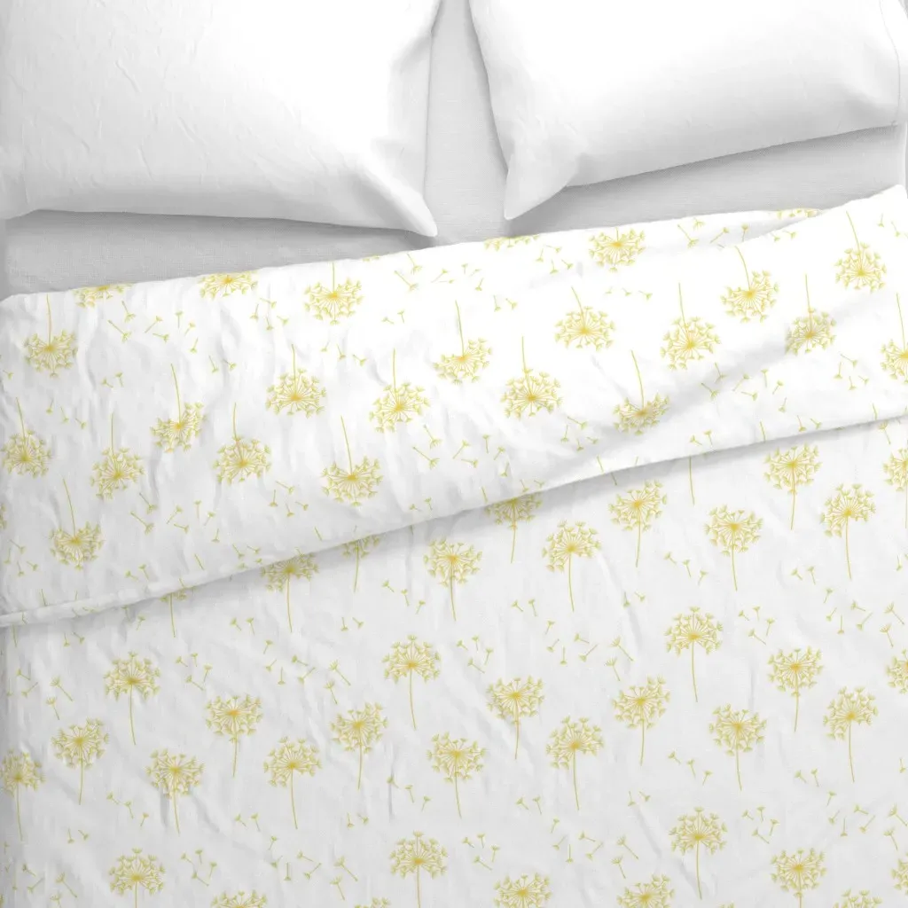 Dandelions 2 For Mom Lemon Duvet Cover - Golden Yellow alternate view
