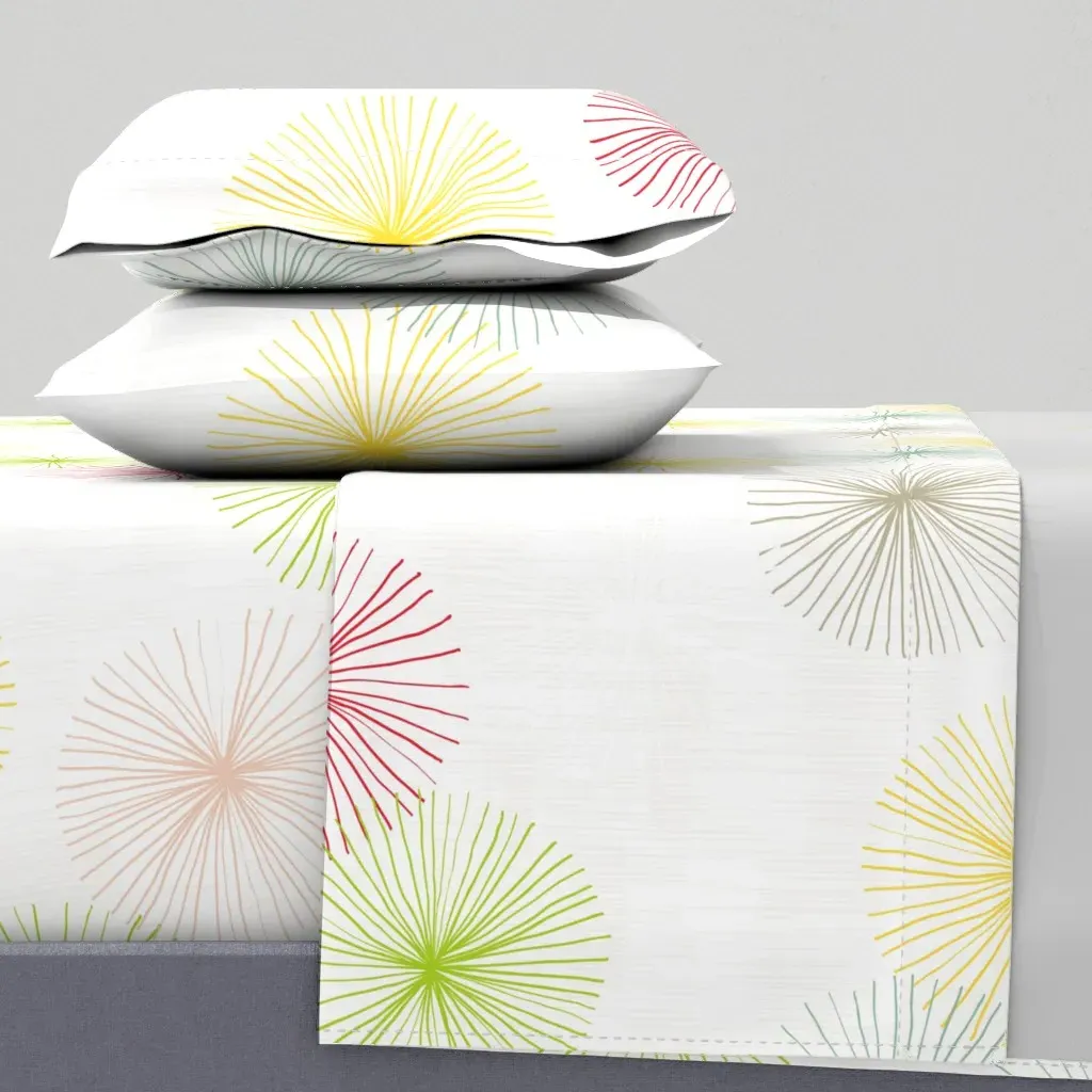 Dandelions Confetti By Friztin Queen Sheet Set - Yellow product