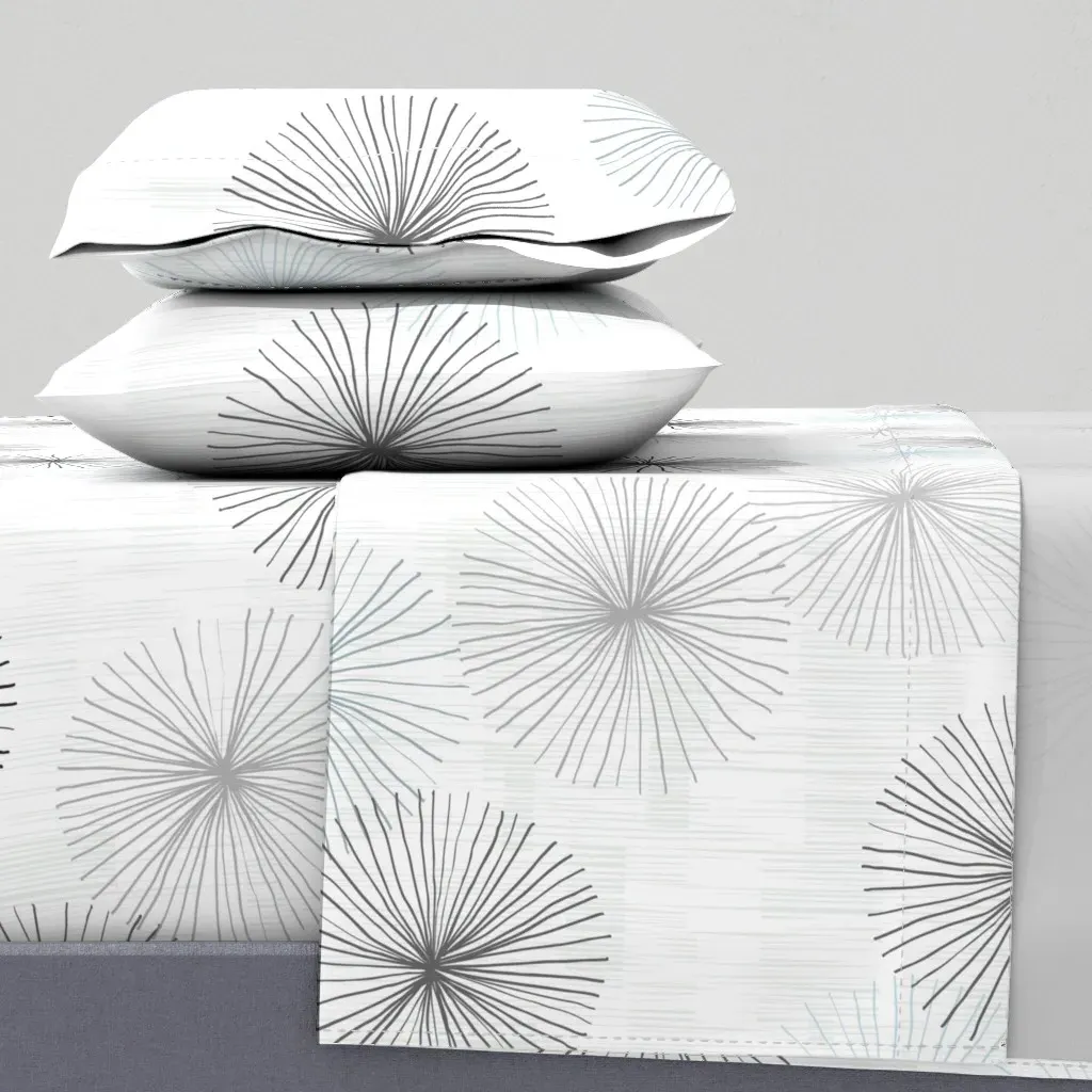Dandelions Confetti King Sheet Set - Gray product