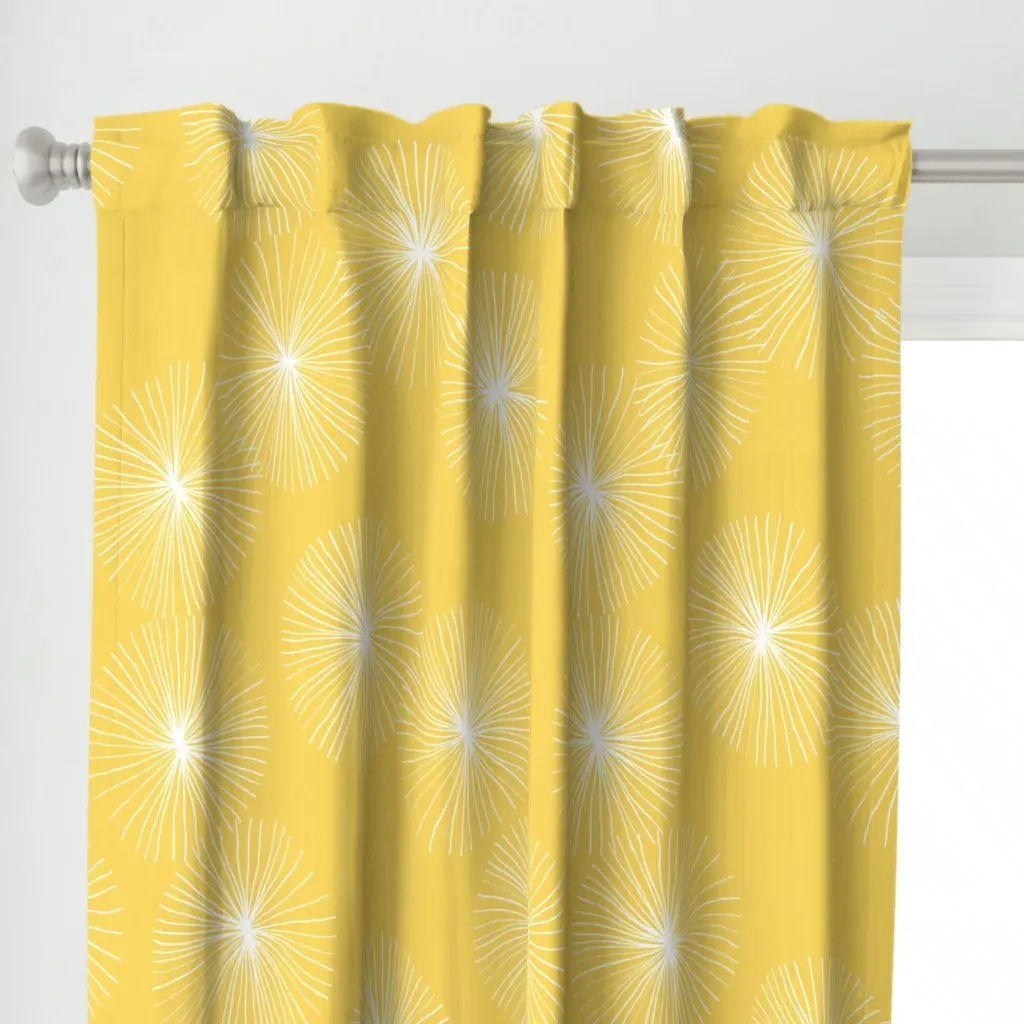 Dandelions Large M+M Yolk Curtain Panel - Yellow alternate view