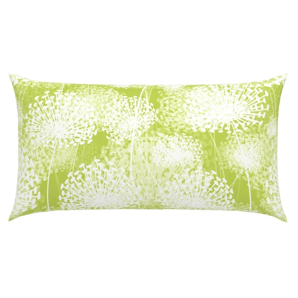 Dandelions Lime King Pillow Sham - White product