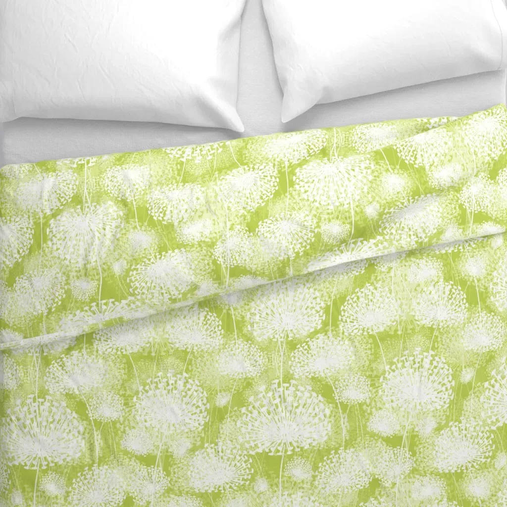 Dandelions Lime50 Duvet Cover - White alternate view