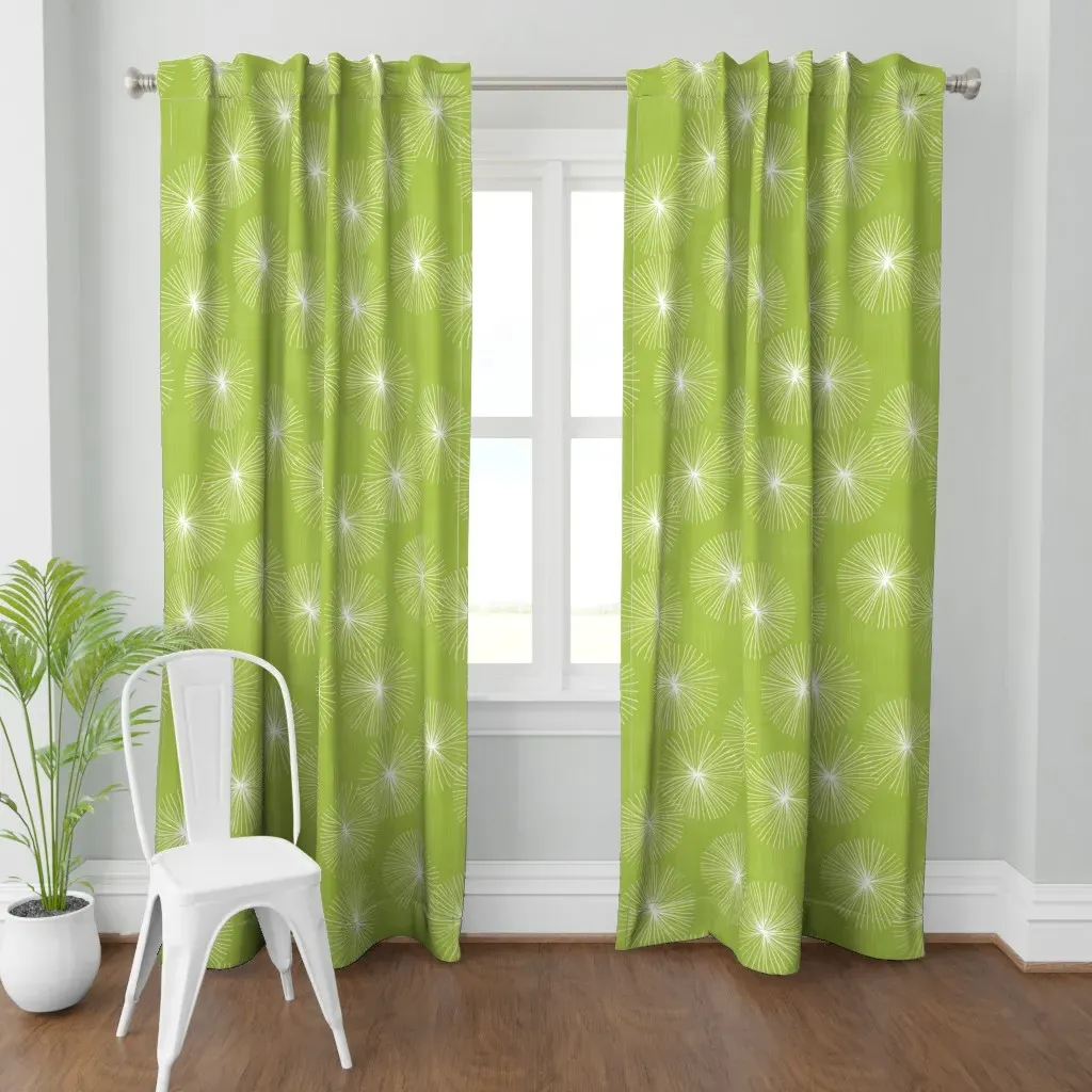 Dandelions M+M Curtain Panel - Lime Green product