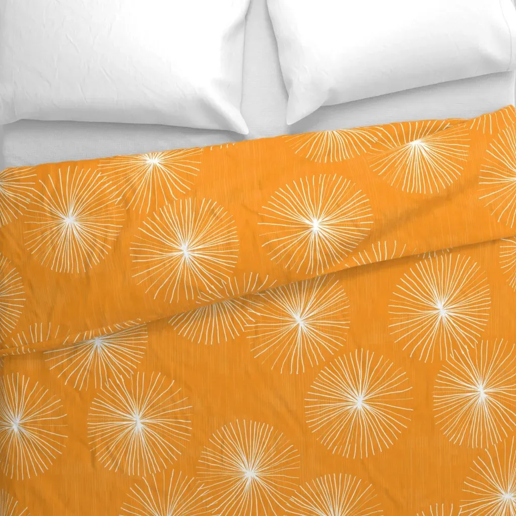 Dandelions M+M Persimmon Large Duvet Cover - Orange alternate view