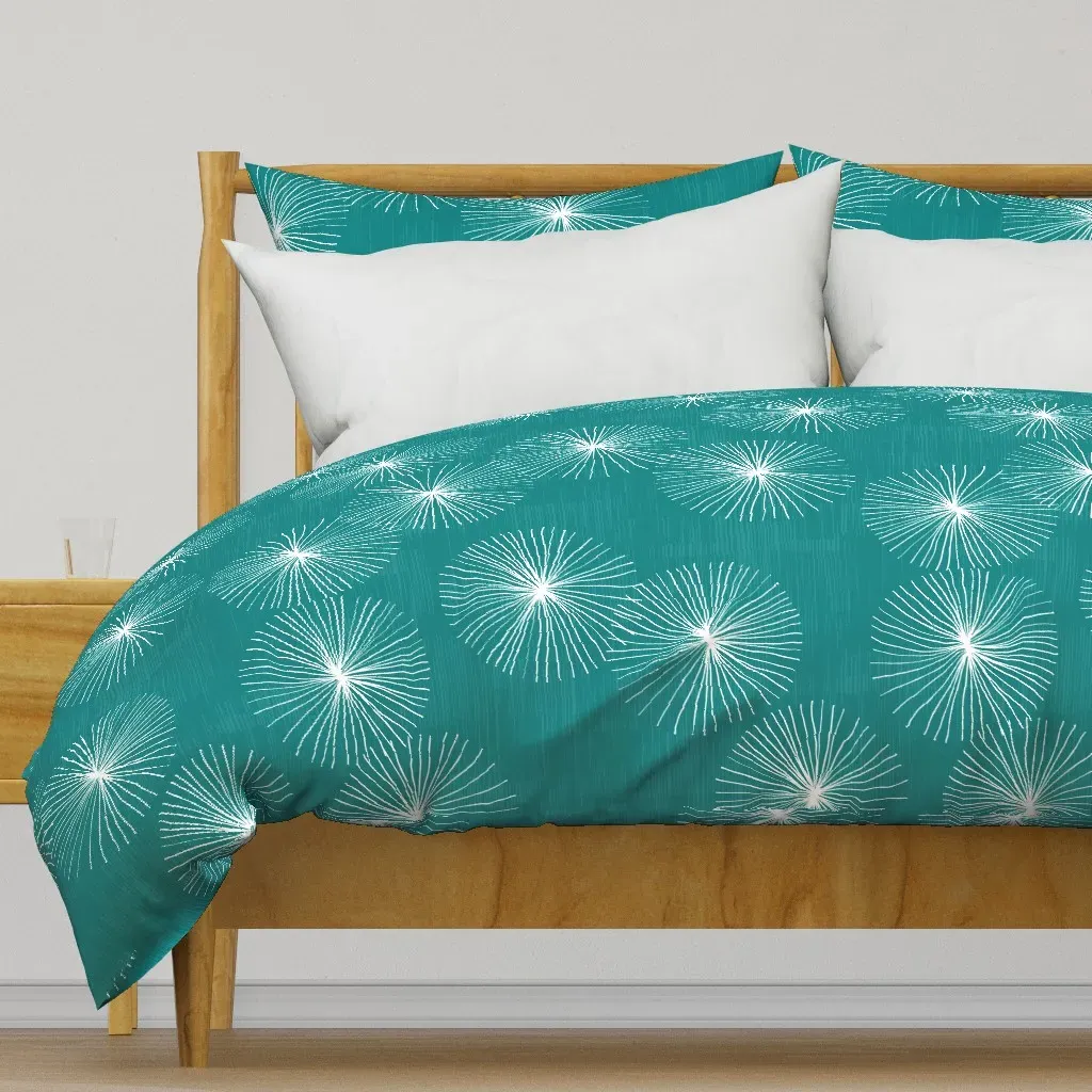 Dandelions M+M Teal by Friztin Duvet Cover - Teal product