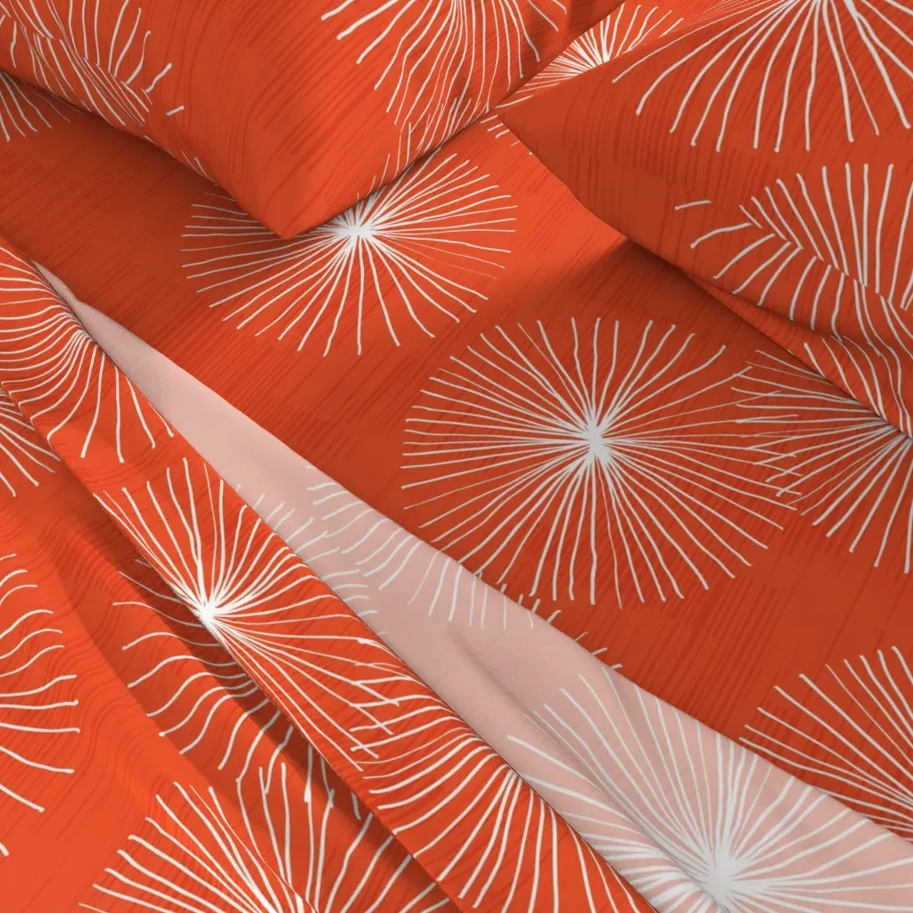 Dandelions M+M Watermelon 29 By Friztin Full Sheet Set - Orange alternate view