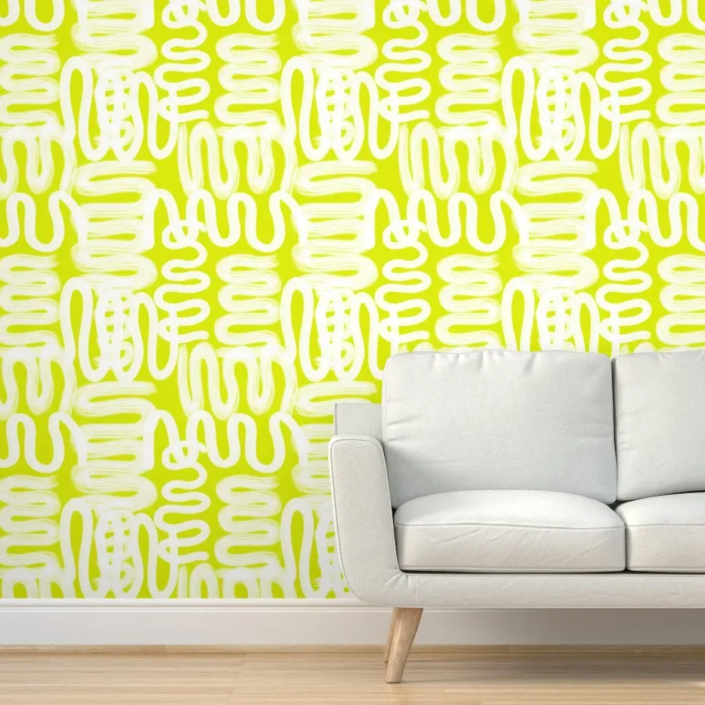Daniel Squiggle V2 Peel and Stick Wallpaper - Lime Green product
