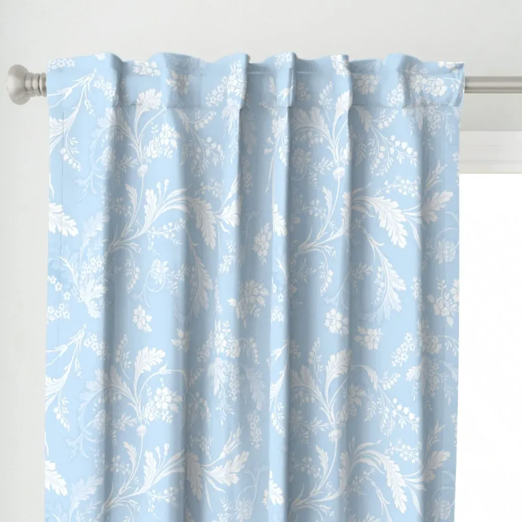 Danya Blueberry Curtain Panel - White alternate view
